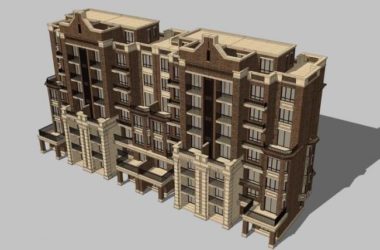 Sketchup住宅模型|多层住宅，居住建筑，英式风格，古典风格-BIM建筑网