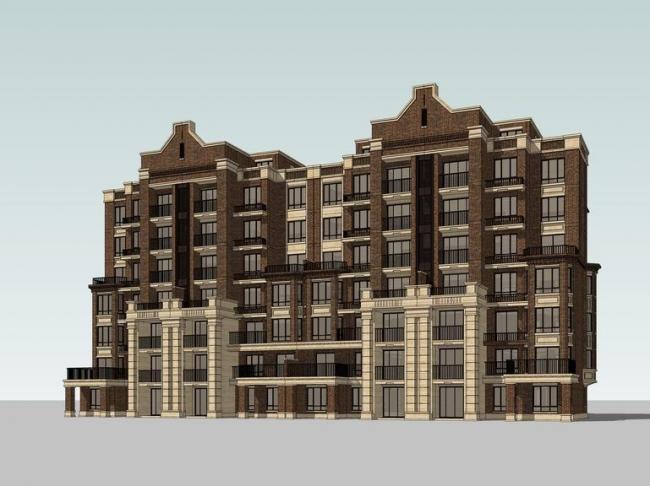 Sketchup住宅模型|多层住宅，居住建筑，英式风格，古典风格