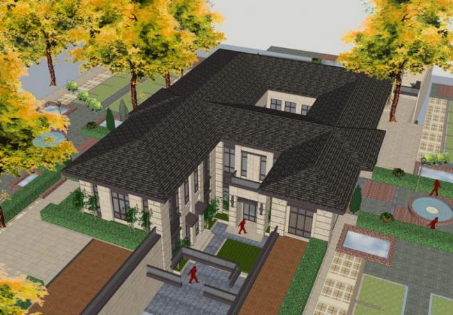 Sketchup商业模型|多层会所，商业建筑，法式风格，古典风格