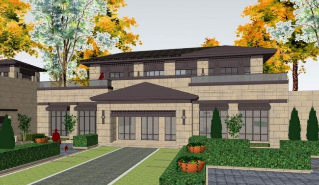 Sketchup商业模型|多层会所，商业建筑，法式风格，古典风格