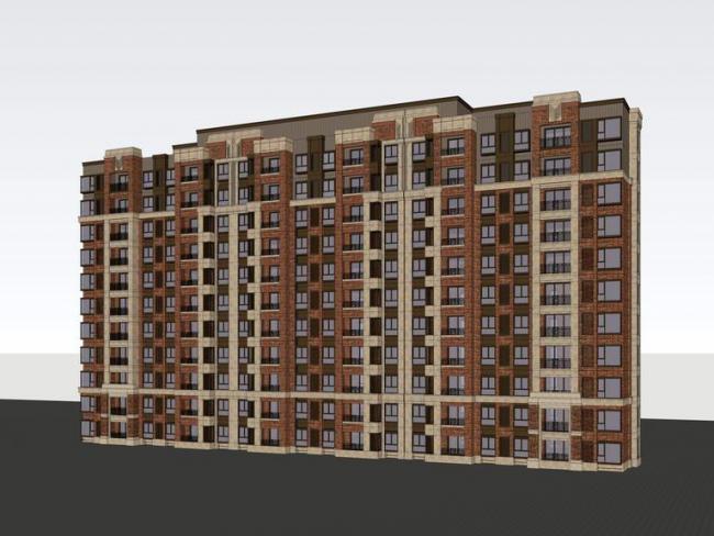 Sketchup住宅模型|小高层住宅，古典风格，英式风格，居住建筑