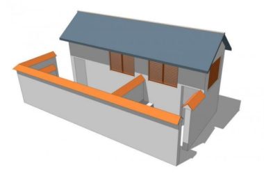 Sketchup小品模型|公园厕所，现代风格，坡屋顶，小品-BIM建筑网