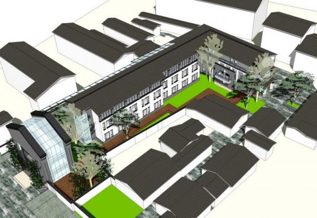 Sketchup酒店模型|多层酒店，中式风格