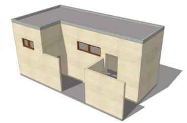 Sketchup小品模型|公园厕所，现代风格，小品-BIM建筑网