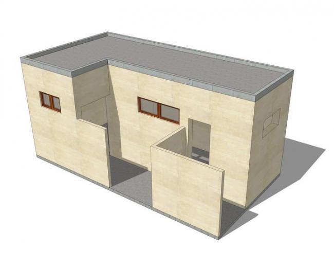 Sketchup小品模型|公园厕所，现代风格，小品