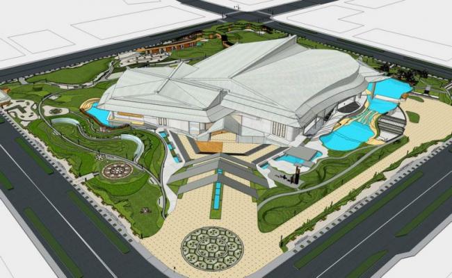 Sketchup文化模型|多层南京大剧院，现代风格，文化建筑