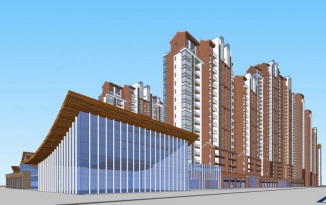 Sketchup住宅模型|岭南风，现代风格，高层住宅，居住建筑