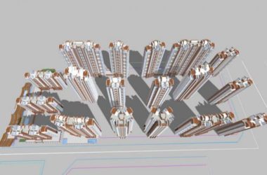 Sketchup住宅模型|岭南风，现代风格，高层住宅，居住建筑-BIM建筑网