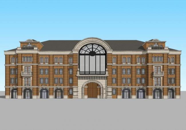 Sketchup商业模型|多层会所，商业建筑，欧式风格，古典风格