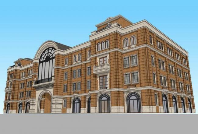 Sketchup商业模型|多层会所，商业建筑，欧式风格，古典风格