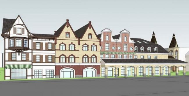 Sketchup商业模型|多层沿街商业，欧式风格，古典风格