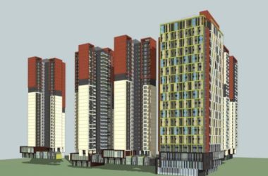 Sketchup住宅模型|高层住宅，现代风格，居住建筑-BIM建筑网