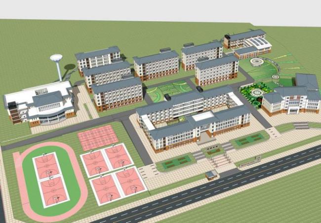 Sketchup学校模型|多层学校校园，教育建筑，简欧，欧式风格，古典风格