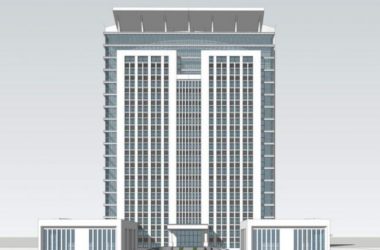 Sketchup办公模型|高层办公楼，现代风格-BIM建筑网