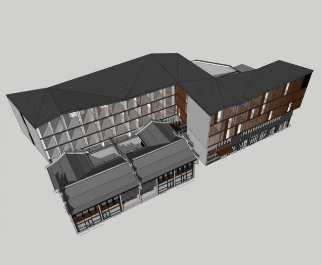 Sketchup商业模型|多层商业楼，新中式风格