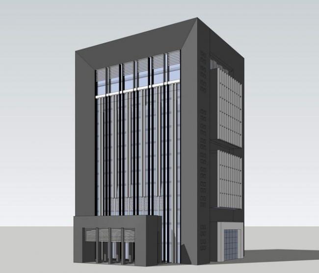Sketchup办公模型|多层学校行政办公楼，办公建筑，现代风格
