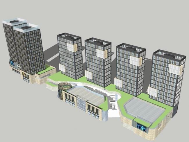 Sketchup住宅模型|高层公寓，现代风格，居住建筑