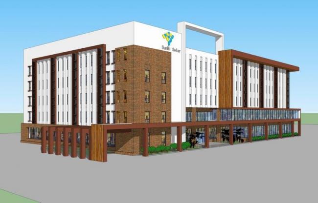 Sketchup办公模型|多层小型办公楼立面，现代风格