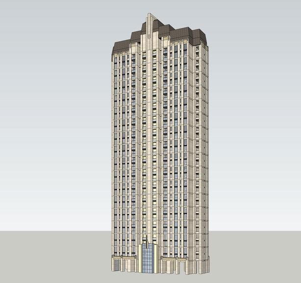 Sketchup住宅模型|高层住宅，法式风格，新古典风格，居住建筑