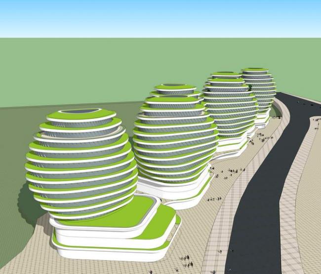 Sketchup办公模型|高层SOHO办公楼，现代风格