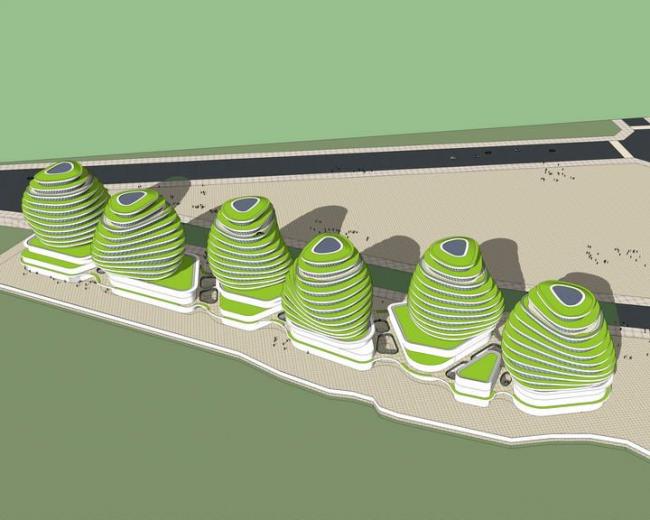 Sketchup办公模型|高层SOHO办公楼，现代风格