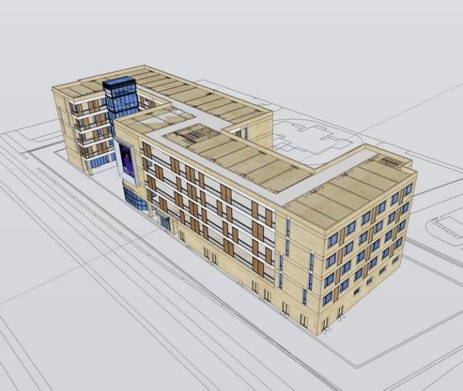 Sketchup办公模型|多层办公楼，现代风格