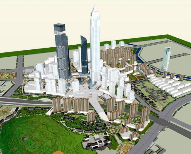 Sketchup办公模型|超高层办公楼，现代风格