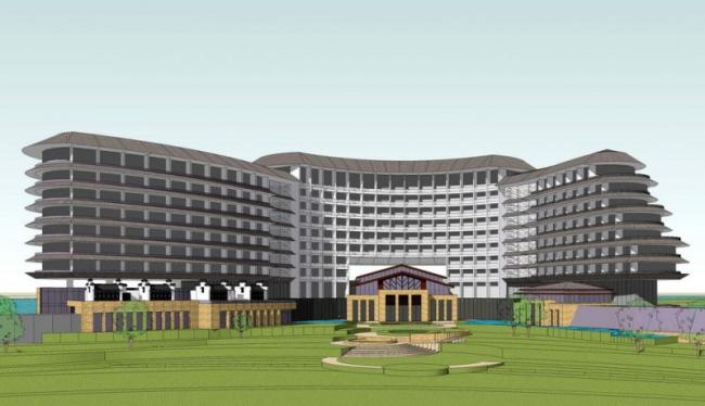 Sketchup酒店模型|高层酒店，新中式风格