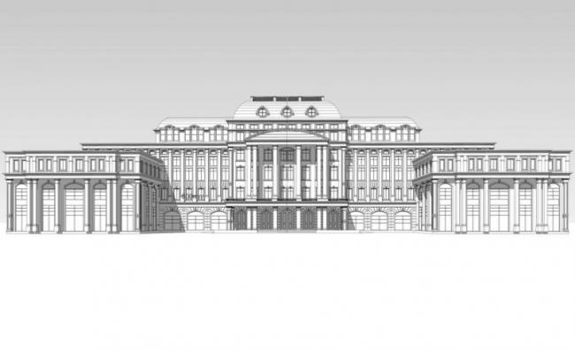 Sketchup办公模型|多层外事大楼，办公建筑，法式风格，古典风格