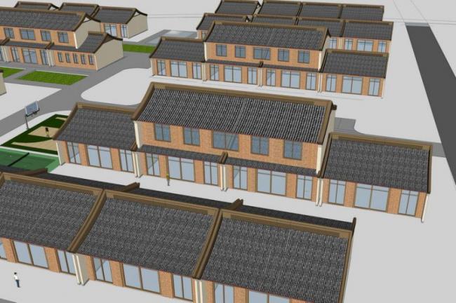 Sketchup住宅模型|多层新农村住宅，中式风格，居住建筑