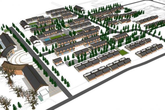 Sketchup住宅模型|多层新农村住宅，中式风格，居住建筑