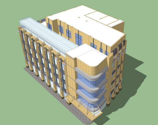 Sketchup办公模型|多层办公楼，现代风格