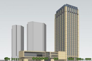 Sketchup办公模型|高层办公楼，现代风格-BIM建筑网