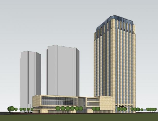 Sketchup办公模型|高层办公楼，现代风格