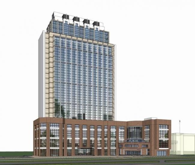 Sketchup办公模型|高层办公楼，现代风格