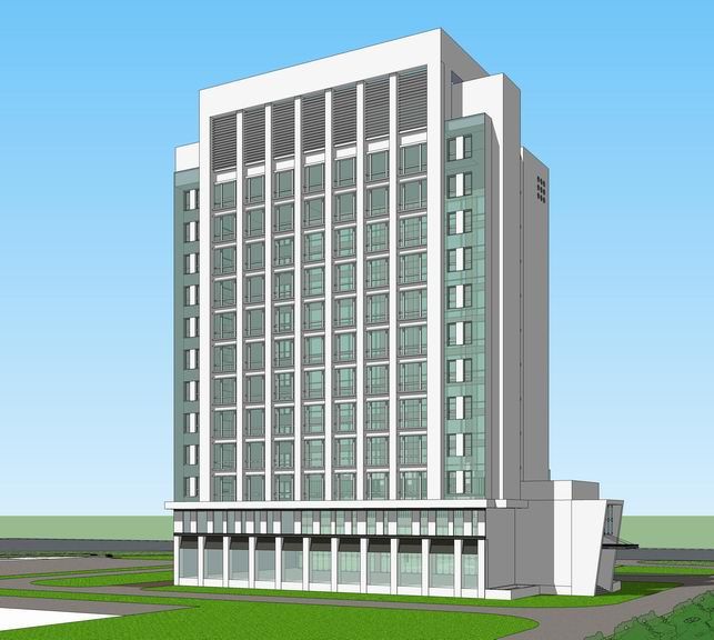 Sketchup医院模型|高层医院，医疗建筑，现代风格
