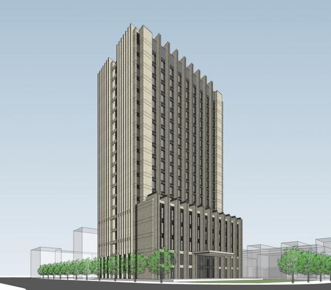 Sketchup办公模型|高层办公楼，新古典风格