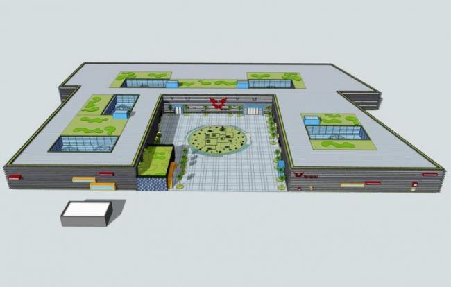Sketchup办公模型|多层小型办公楼，现代风格