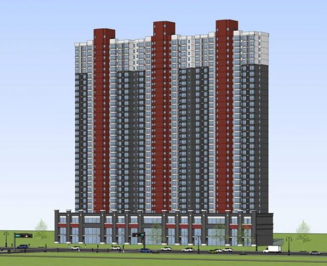 Sketchup住宅模型|高层住宅，居住建筑，现代风格