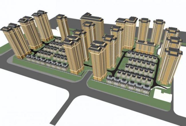 Sketchup住宅模型|高层住宅小区，居住建筑，新古典风格