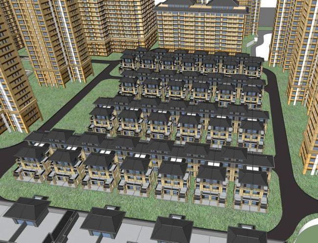 Sketchup住宅模型|高层住宅小区，居住建筑，新古典风格