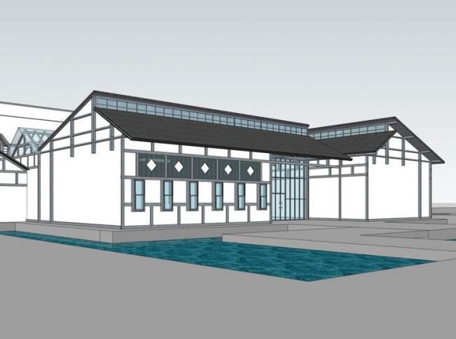 Sketchup文化模型|多层民俗博物馆，中式风格，文化建筑