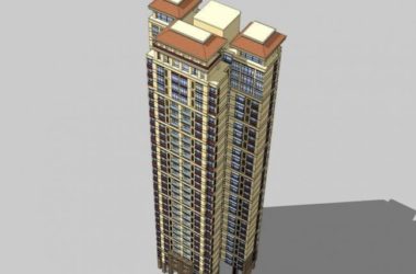 Sketchup住宅模型|超高层住宅，简欧式风格，新古典风格，居住建筑-BIM建筑网