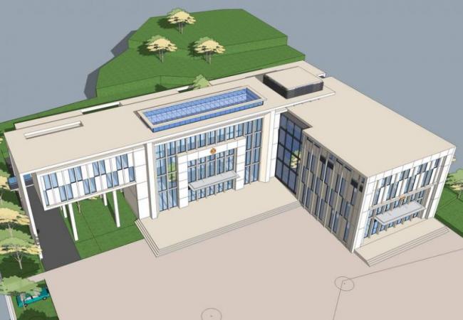 Sketchup办公模型|多层行政办公楼，现代风格