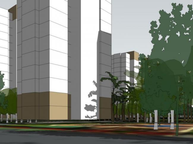 Sketchup住宅模型|多层住宅小区，居住建筑，现代风格