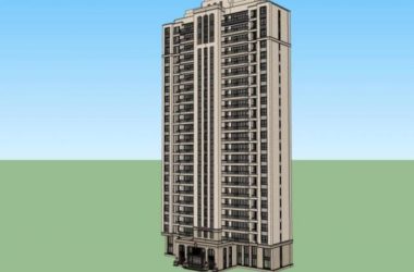 Sketchup住宅模型|高层住宅，居住建筑，新古典风格-BIM建筑网