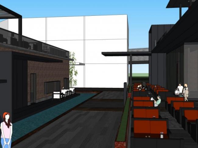 Sketchup商业模型|工厂改造，多层商业，现代风格