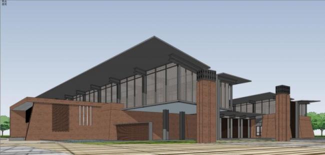 Sketchup办公模型|多层办公楼，现代风格