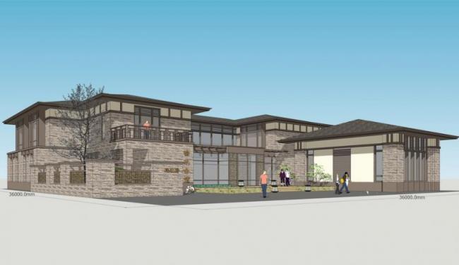 Sketchup商业模型|榆木家俱会馆，多层会所，新中式风格，商业建筑