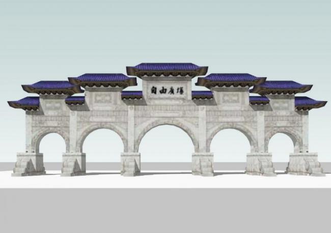 Sketchup小品模型|自由广场牌坊，小品，中式风格